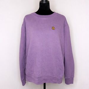 Teddy Fresh Purple Crewneck Sweatshirt Bear Logo Cotton Pullover Size Medium